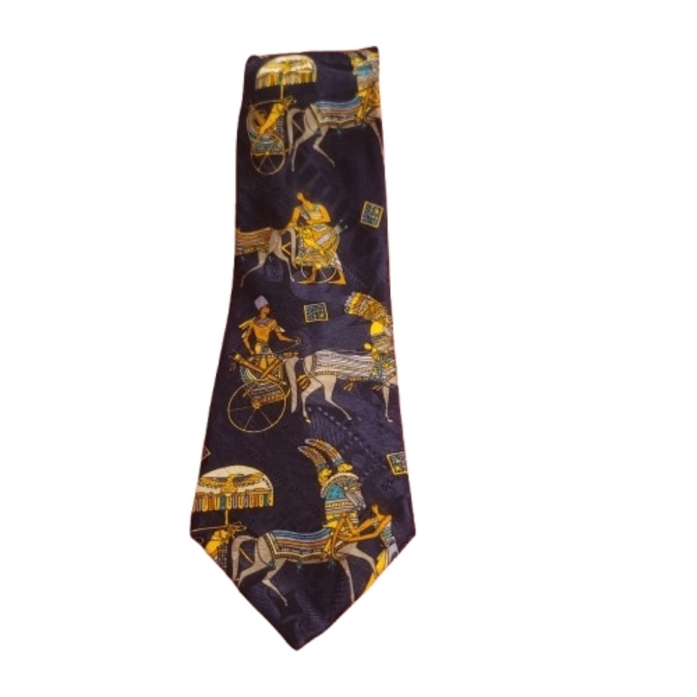 Edward Chapman Tie Egyptian-themed print Anibus Chariot